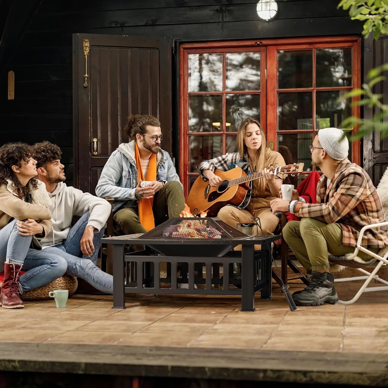 เตาผิงกลางแจ้ง ขนาด 32 นิ้ว โต - Outdoor Furniture With Fire Pit Table บทวิจารณ์และราคา