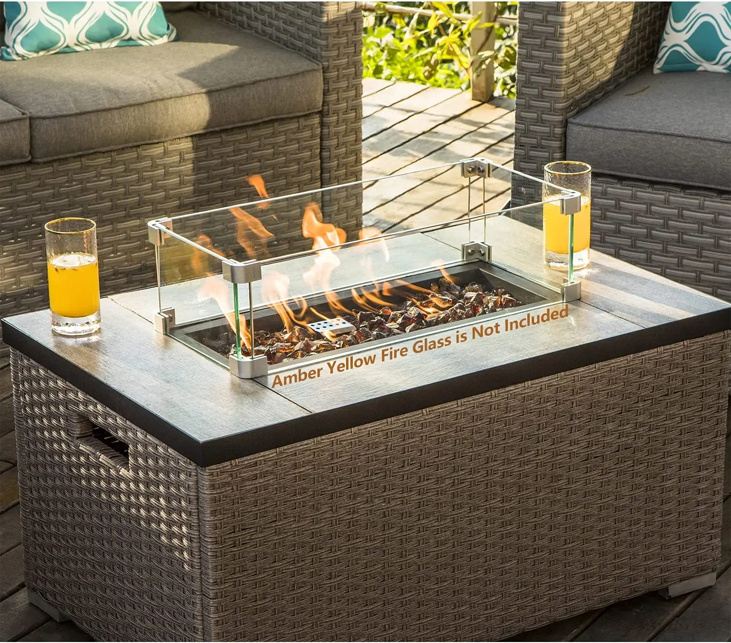 -เฟอร์นิเจอร์กลางแจ้ง 5 ชิ้นหว - Outdoor Furniture With Fire Pit Table บทวิจารณ์และราคา