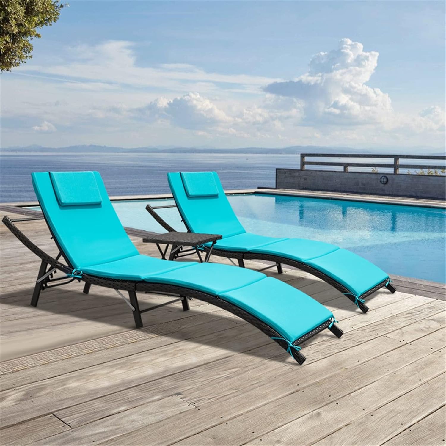 ชุดเก้าอี้หวายปรับระดับได้ 3 ช - Outdoor Furniture Lounge Set บทวิจารณ์และราคา