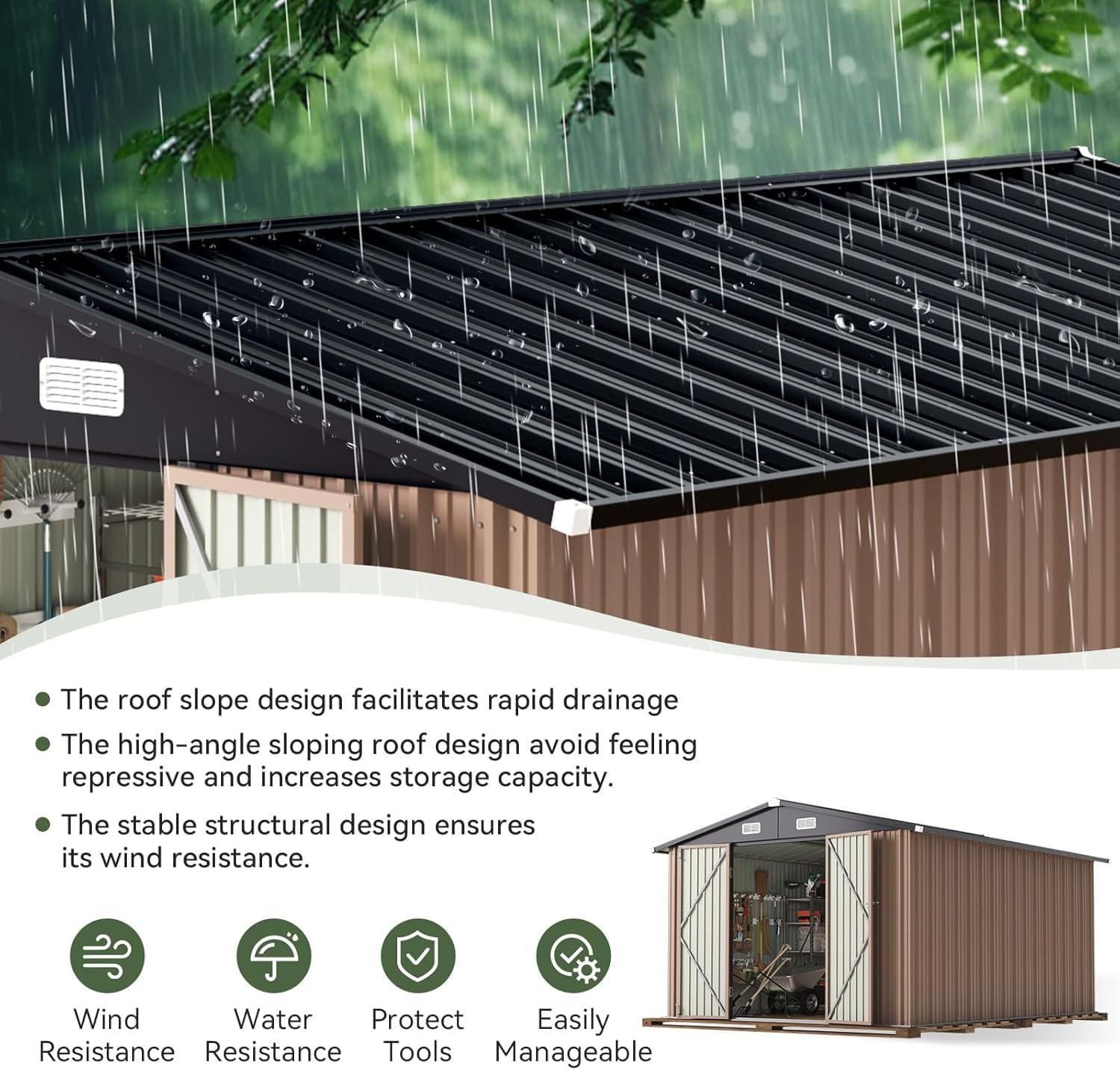 โรงเก็บของกลางแจ้งขนาด 12 x 10 - Outdoor Furniture With Storage บทวิจารณ์และราคา