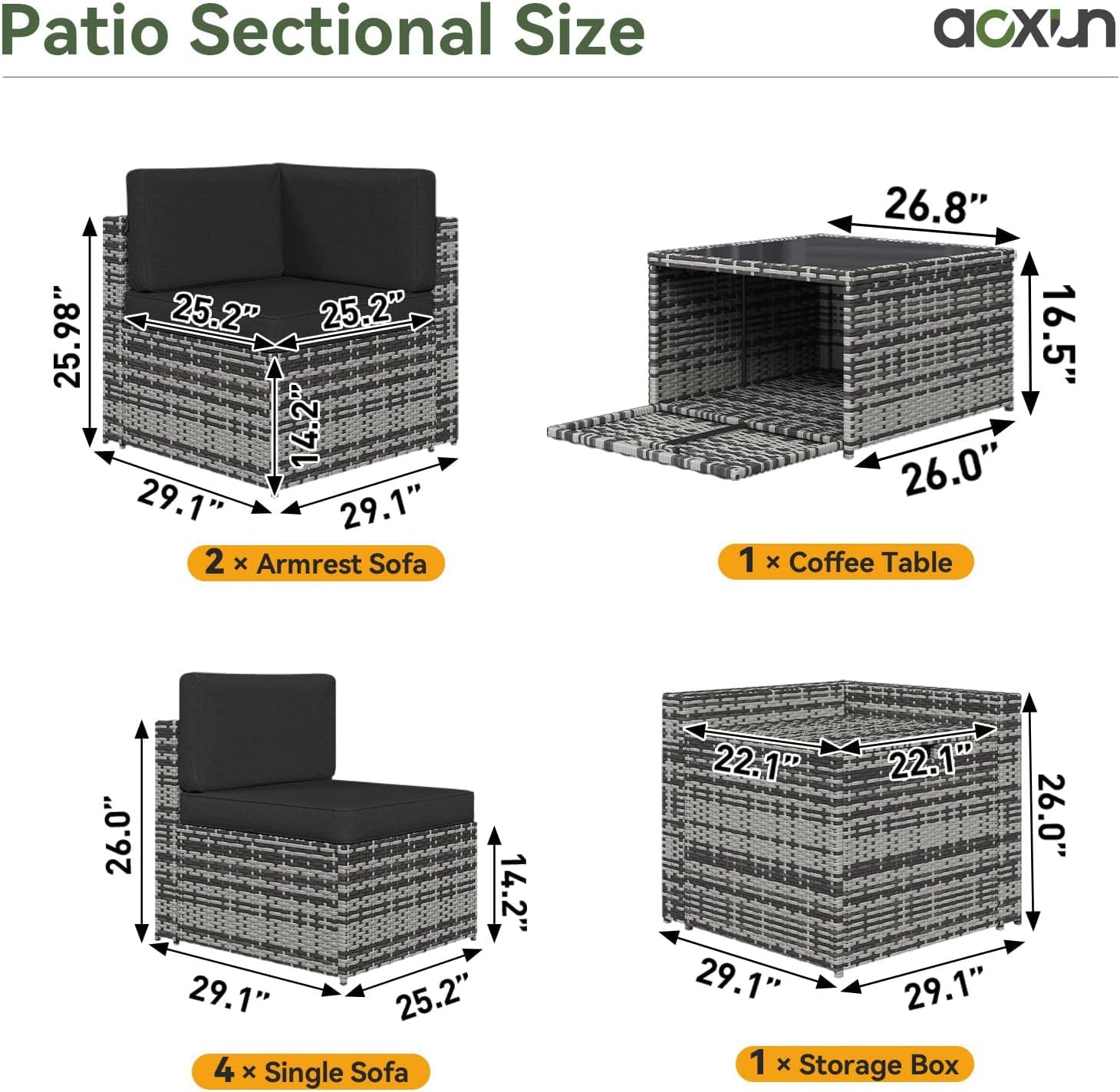 ชุดโซฟาหวายสำหรับลานกลางแจ้ง 8 - Outdoor Furniture Grey บทวิจารณ์และราคา
