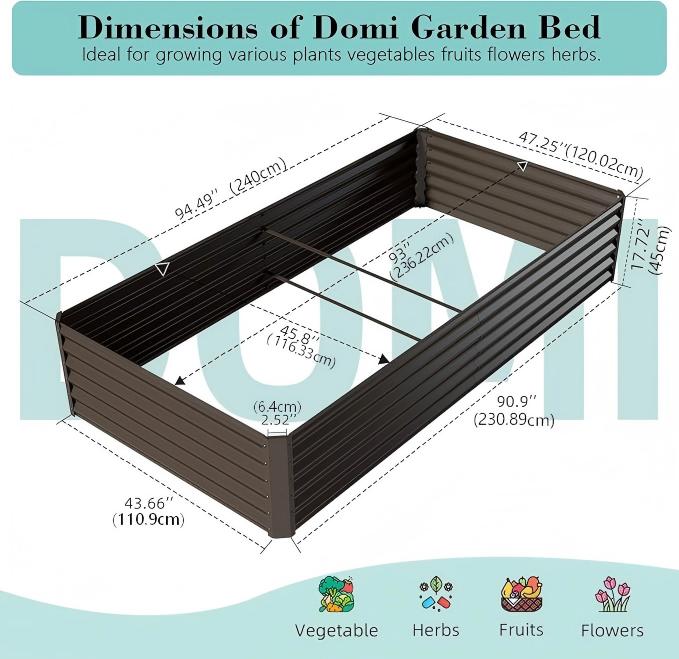 กระบะปลูกต้นไม้ยกพื้นชุบสังกะส - Planter Raised Metal บทวิจารณ์และราคา