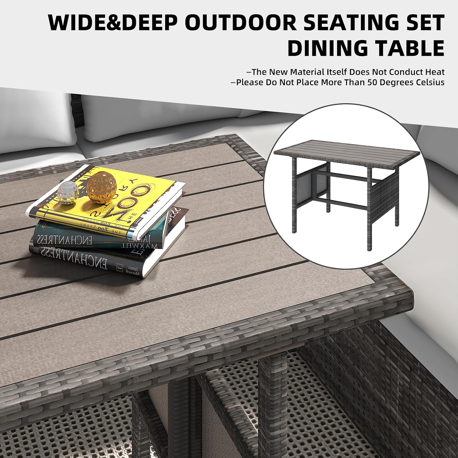 ชุดโซฟาและโต๊ะรับประทานอาหารกล - Outdoor Furniture Grey บทวิจารณ์และราคา