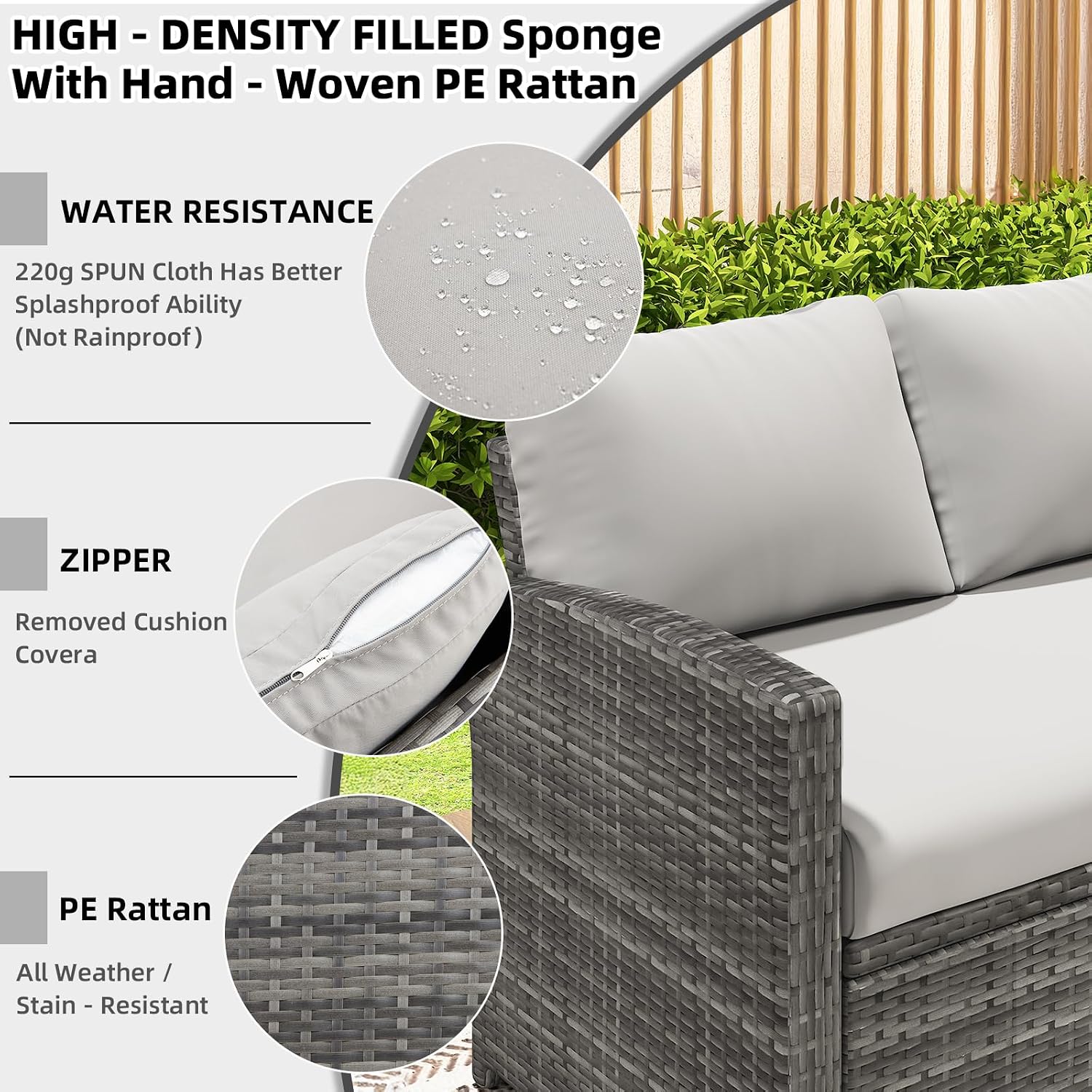 ชุดโซฟาและโต๊ะรับประทานอาหารกล - Outdoor Furniture Grey บทวิจารณ์และราคา