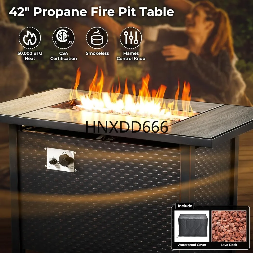 ชุดเฟอร์นิเจอร์ลานกลางแจ้ง 8 ช - Outdoor Furniture With Fire Pit Table บทวิจารณ์และราคา