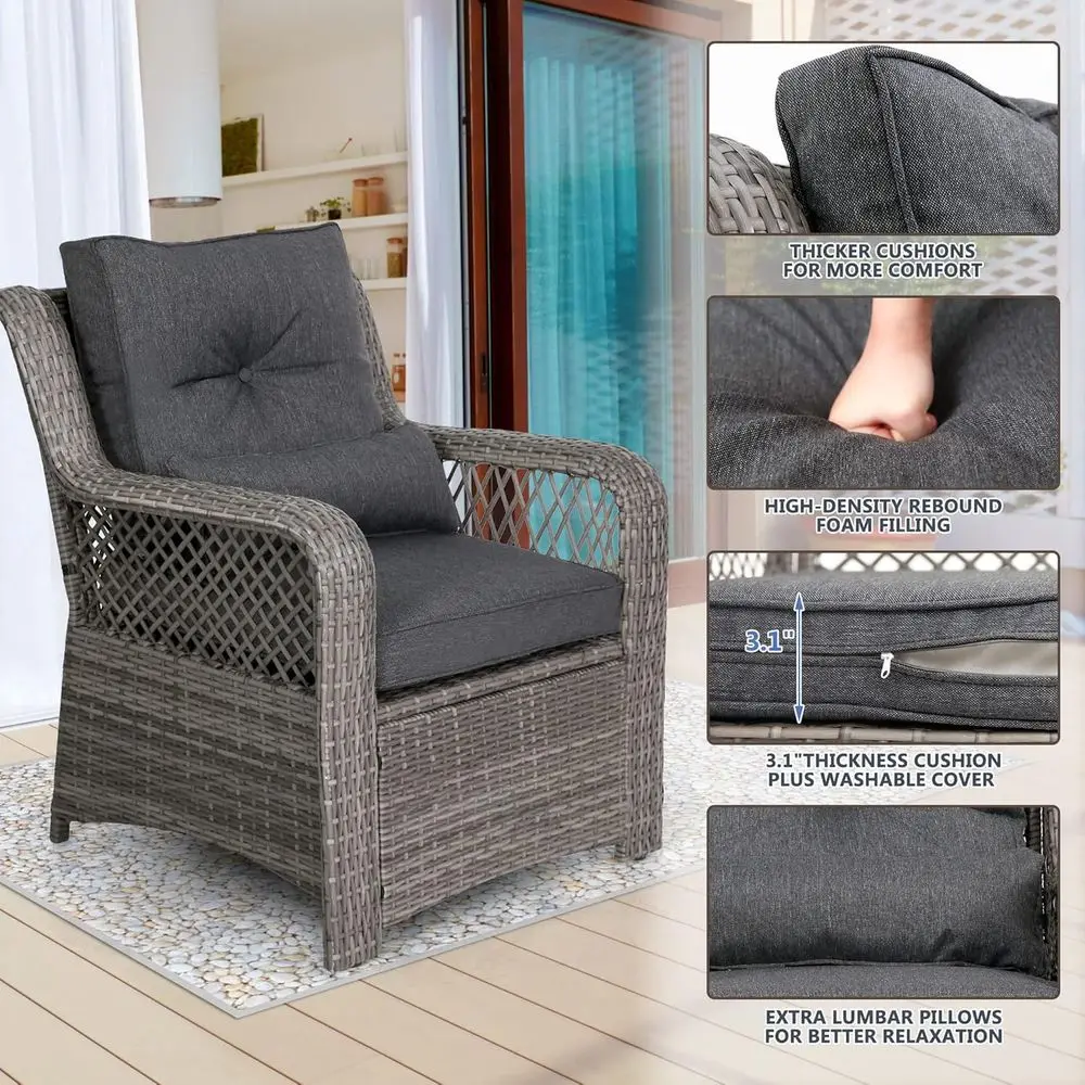 ชุดเฟอร์นิเจอร์ระเบียงกลางแจ้ง - Outdoor Furniture Grey บทวิจารณ์และราคา